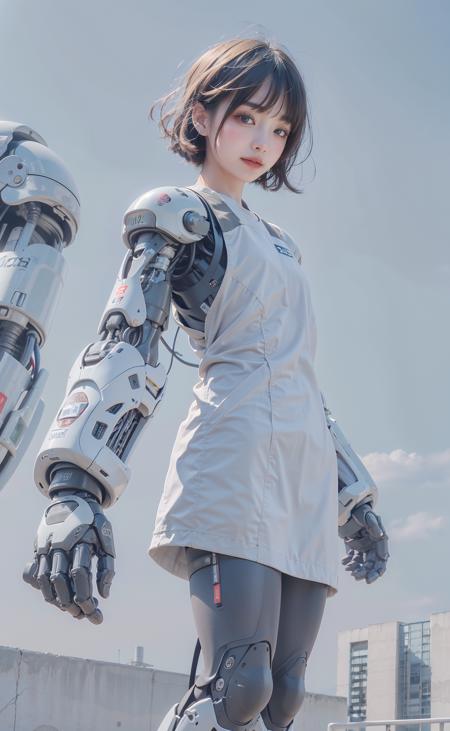 00325-85848875-1girl, solo, short hair, black hair,looking at viewer, android, bangs, single mechanical arm,cyborg, science fiction,_outdoors,.png